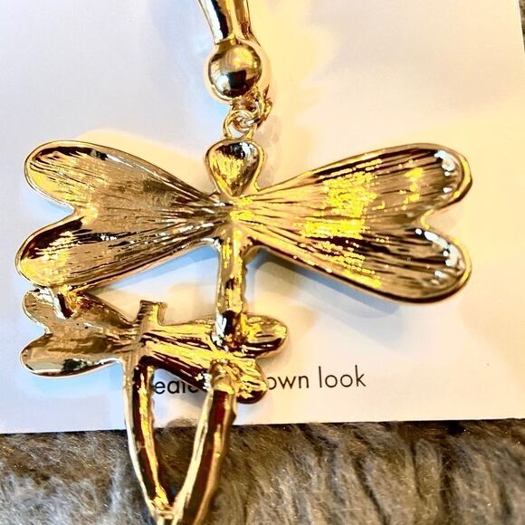 NEW Rhinestone Double Dragonfly Necklace Pendant - Picture 3 of 3